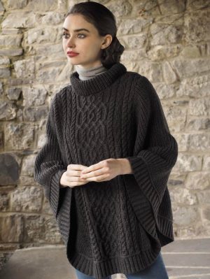 ARAN SUPER SOFT RIBBED NECK PONCHO (ARNP)