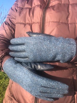 ATLANTIC TWEED AND LEATHER GLOVES