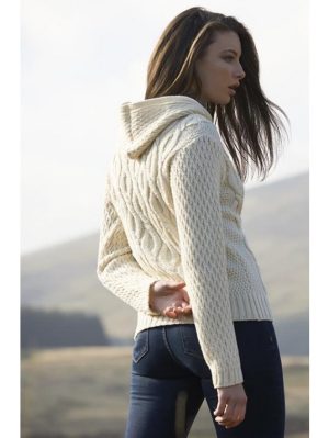 ARAN PATTERN ZIP HOODIE