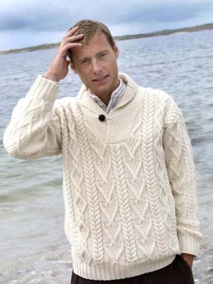 ONE BUTTON SHAWL COLLAR SWEATER (B1SC)